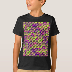 Lila und grüne Skala T-Shirt