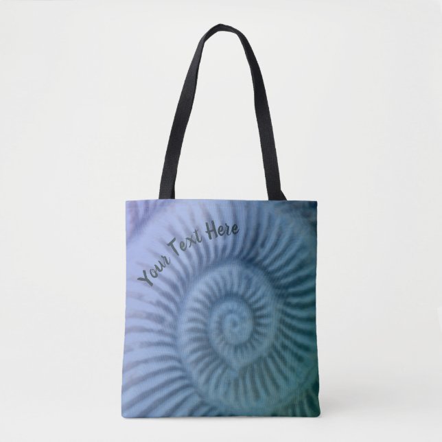Lila und grüne Spirale Ammonite Fossilienmuseum Tasche (Vorderseite)