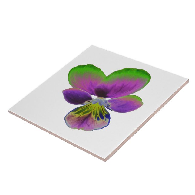 Lila und grüne Stiefmütterchen-Fliese Fliese (Seite)