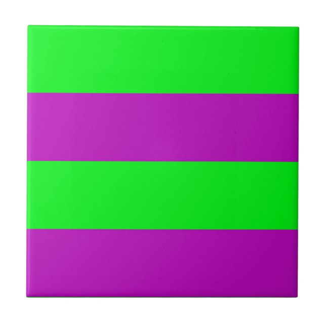 Lila und grüne Streifen Fliese (Vorderseite)