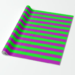 Lila und grüne Streifen Geschenkpapier