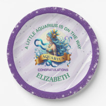 Lila und grüne Wassermann-Zodiac-Babyparty