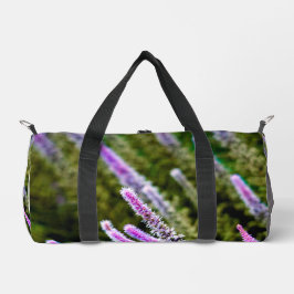 Lila und grüne Wildblumen Duffle Bag