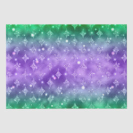 Lila und grüner Ombre Glitzer Celestial Muster Seidenpapier
