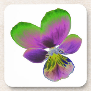 Lila und grüner Pansy Cork Untersetzer