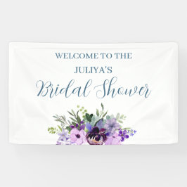 lila und grünes blumengeschmücktes Brautparty Empf Banner