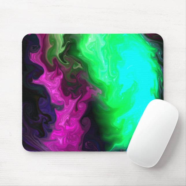 Lila und grünes Design Mousepad (Mit Mouse)