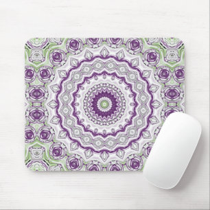 Lila und grünes Mandala-Musterdesign Mousepad