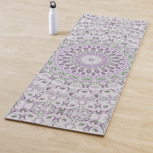 Lila und grünes Mandala-Musterdesign Yogamatte
