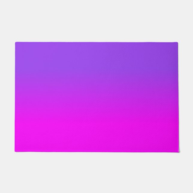 Lila und heißes Rosa Ombre Schatten-Neonfarbe Fußmatte (Vorderseite)