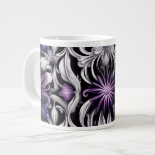 Lila und Helllila Blumen Abstract Art Jumbo-Tasse