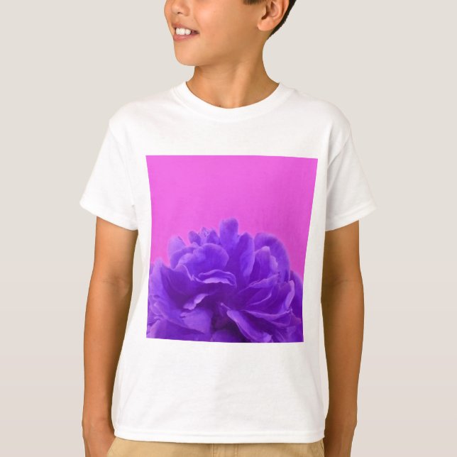 Lila und Himbeere Kunst, Dichtung und Musik T-Shirt (Vorderseite)
