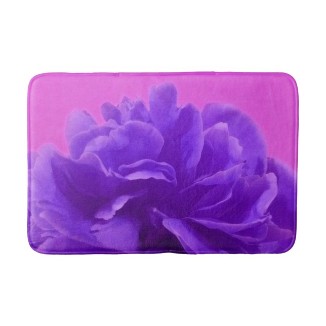 Lila und Himbeere mit Blumen Badematte (Vorderseite)