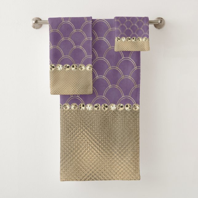 Lila und Imitate Goldrevier Badhandtuch Set (Insitu)