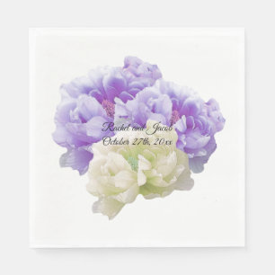 Lila und ivorisches Peony Paper Napkins Serviette