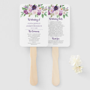 Lila und Lavendel-Rose Hochzeit Fächer