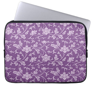 Lila und lavendelfarbenes Blumenmuster Laptopschutzhülle
