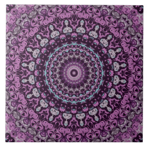 Lila und Lavender Mandala-Muster Fliese