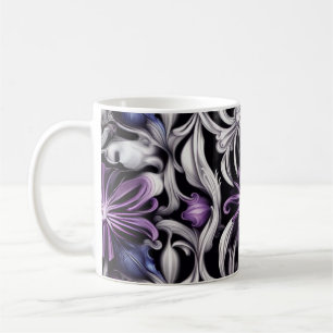Lila und leichte Lila Blume Abstrakte Kunst Kaffeetasse