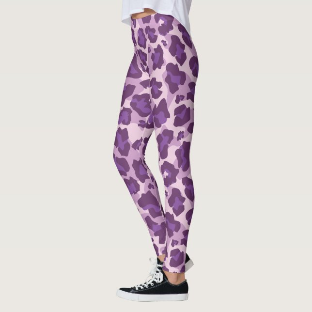Lila und lila Leopardendruck Leggings (Links)