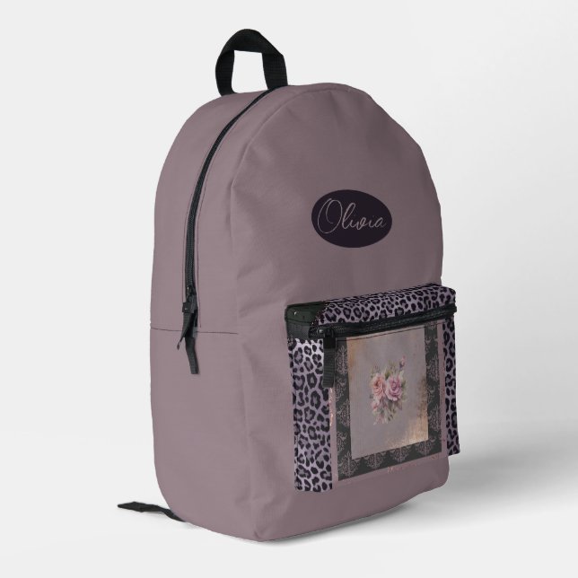 Lila und lila, Rose, Rucksack (Rückseitige Ecke links)
