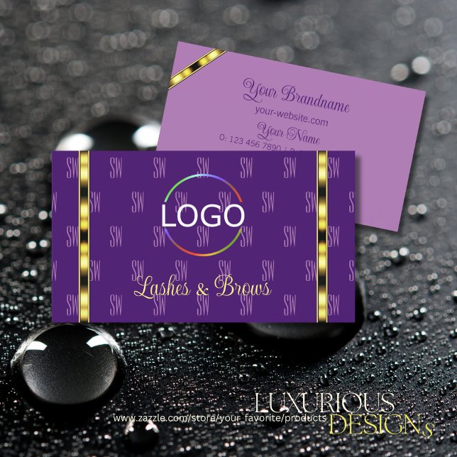 Lila und Lilac mit Logokombinationen Gemusterte Bu Visitenkarte (Von Creator hochgeladen)