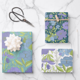 Lila und Limoner Blumenkochtopf Geschenkpapier Set