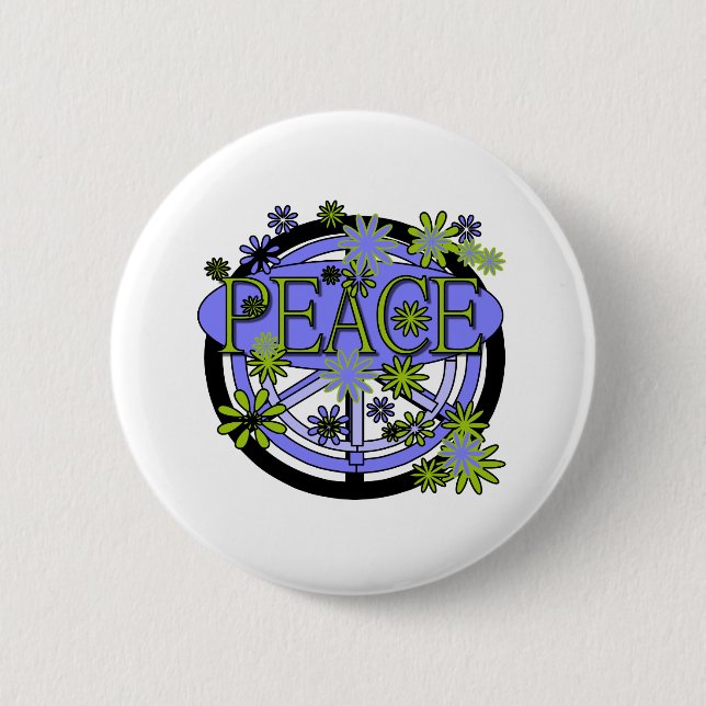Lila und Limoner Frieden Button (Vorderseite)
