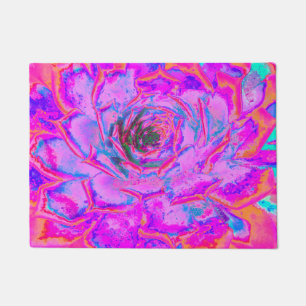 Lila und Magenta Sukkulente Sedumrosette Fußmatte
