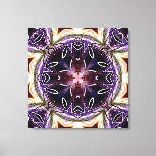 Lila- und Magentakosmischer Kaleidoskop-Muster Leinwanddruck