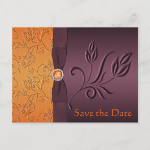 Lila und Mandarine Save the Date-Karte Ankündigungspostkarte