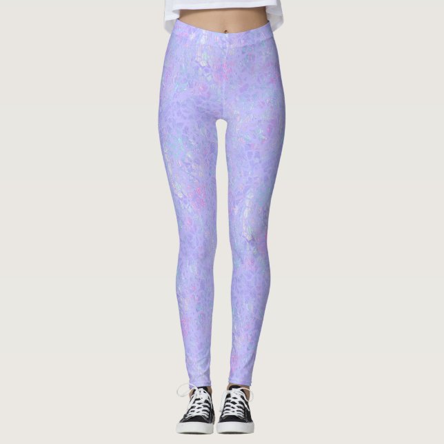 Lila und mehrfarbige Flakes Leggings (Vorderseite)