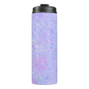Lila und mehrfarbige Flakes Thermosbecher