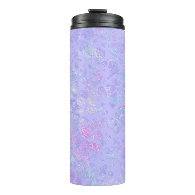 Lila und mehrfarbige Flakes Thermosbecher (Vorderseite)