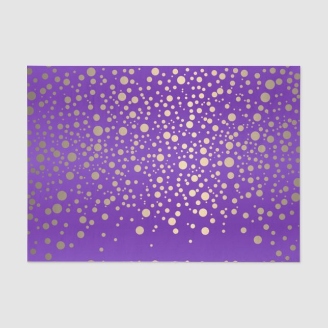 Lila und metallische Goldkonfetti Seidenpapier (Vorderseite)