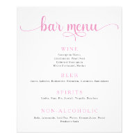 Lila und Off White Wedding Bar Menu Poster