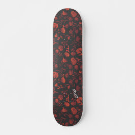 Lila und orange Blume auf Grau und Name oder Text Skateboard