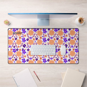 Lila und orange Blume Schreibtischunterlage