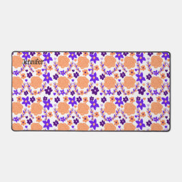 Lila und orange Blume Schreibtischunterlage