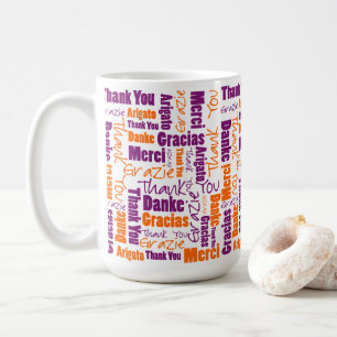 Lila und Orange danke, Wolke abzufassen Kaffeetasse