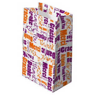 Lila und Orange danke, Wolke abzufassen Kleine Geschenktüte