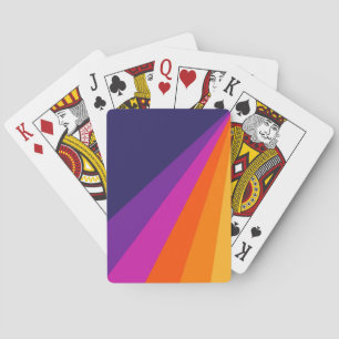 Lila und orange diagonale Retro-Streifen Spielkarten
