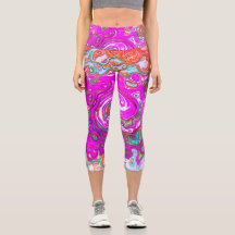 Lila und Orange Groovy Abstrakt Retro Swirl
