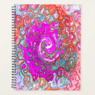Lila und Orange Groovy Abstrakt Retro Swirl Planer