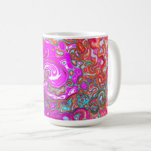 Lila und Orange Groovy Abstrakter Retro-Strudel Kaffeetasse