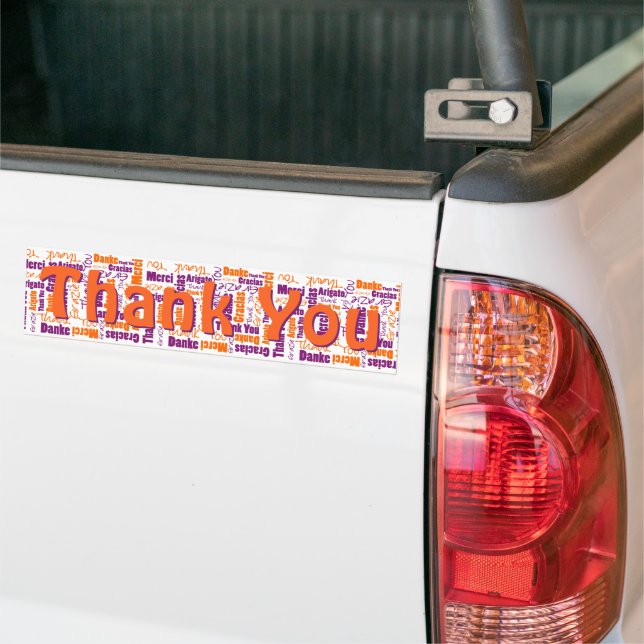Lila und Orange Multilingual Vielen Dank, ganz ind Autoaufkleber (Auf Lkw)