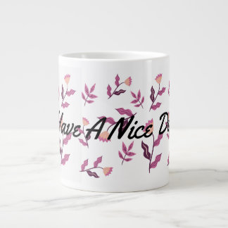 Lila und orange spielende Illustration Blumen Jumbo-Tasse