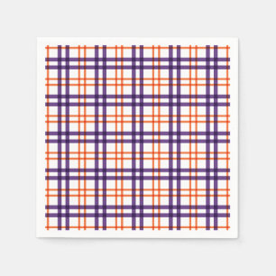 Lila und Orange Tartan Serviette