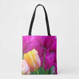 Lila und orange Tulpen Taschen-Tasche Tasche