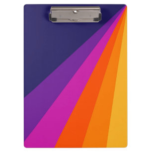 Lila und orangefarbene diagonale Retrostreifen Klemmbrett
